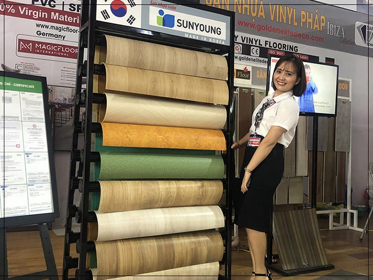Sàn vinyl cuộn Sunyoung tại Triển lãm san-vinyl-cuon
